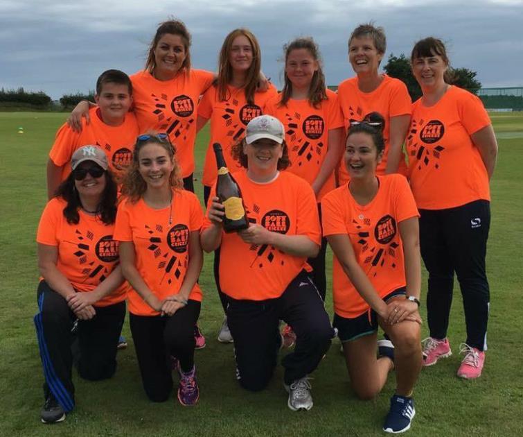 Jemma as part of her delighted Hook Ladies cricket team